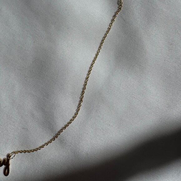 NWOT MonogramHub Script Name Necklace "Ashley" 14k Gold Plated, 18" Link Chain - Picture 12 of 16